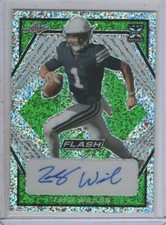2021 Leaf Flash Green Zach Wilson #13/25 Auto Portrait Rookie Card RC NY Jets