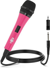 Singing Machine Wired Microphone for Karaoke, Pink - Unidirectional Dynamic Vo