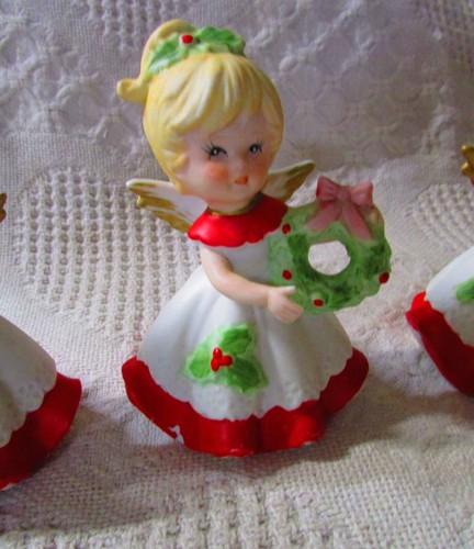 Homco Keramik Weihnachtsengel Figuren, 3er Set, Vintage - Bild 3 von 5