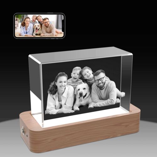 Personalised 3D Crystal Photo Gifts, Unique Birthday Anniversary Wedding Present - Picture 2 of 15
