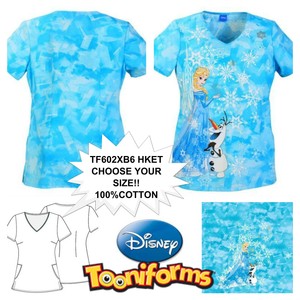 New Uniform Scrubs Tooniform Cherokee Frozen Ice Queen Scrub Top