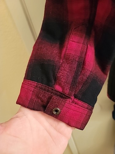 AMERICAN RAG Cie Men's Plaid Wool Trucker Jacket Red/Black Check Flannel Lined M - Picture 11 of 11