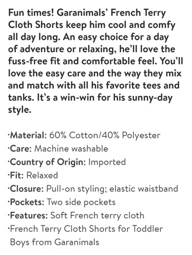 Pantalones Cortos Garanimals Niños Pequeños Verde Felpa Francesa "Caimán" Talla 4T Nuevos - Imagen 5 de 5