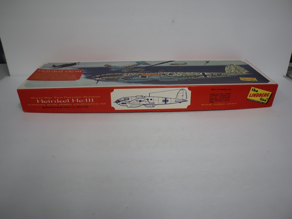 THE LINDBERG LINE VINTAGE HE-111 HEINKEL 1:64 MODEL KIT
