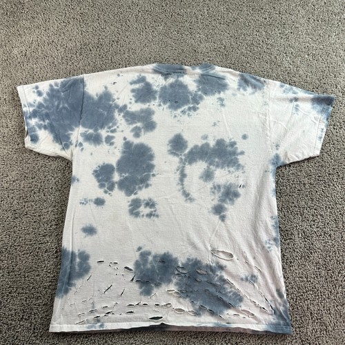 VINTAGE Ramones 1234 Shirt Mens L Blue White Tie Dye Distressed Hey Ho Lets Go - Picture 7 of 12