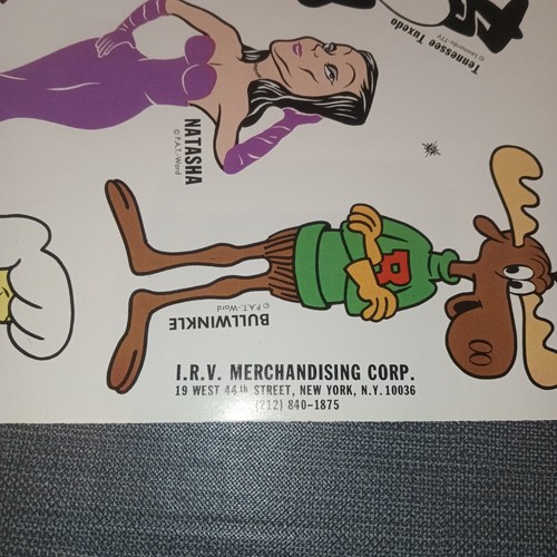 (2) Rocky Bullwinkle Underdog Natasha Boris Promo Poster Vintage 1970’s 16X11 - Picture 8 of 9