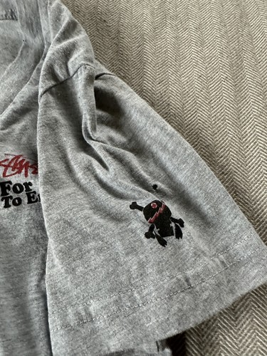 Vintage Stussy Kostas My War V Neck T Shirt Womans Size S Gray New York London - Picture 5 of 15