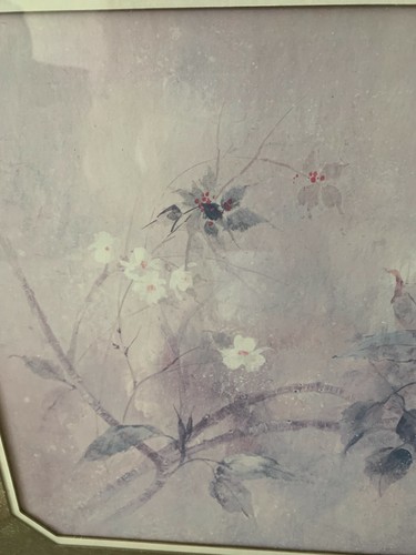 Framed Japanese SIGNED WOODBLOCK PRINT Butterfly & Fruit (Apple) - Picture 4 of 8