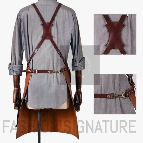 Woodworking Men Brown Blacksmith Workwear 100% New Welding Apron Leather - Picture 2 of 6