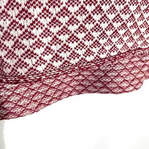 Fat Face Cowl Neck Pullover Sweater Diamond Pattern Knit Top Red White L - Picture 7 of 7