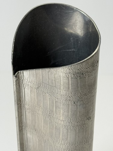 "Florero Etain Chaudron estaño moderno grabado lágrima Val-David Quebec 7""" - Imagen 3 de 10