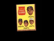 1962 Topps 60 NL Strikeout LDR Koufax/Williams/Drysdale/O'Toole VG-EX #D678009