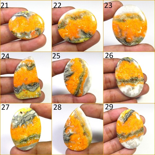Cabinas de jaspe de abejorro amarillo natural mezcla lisa forma gemas pulidas 32-61 quilates BL-A - Imagen 1 de 96