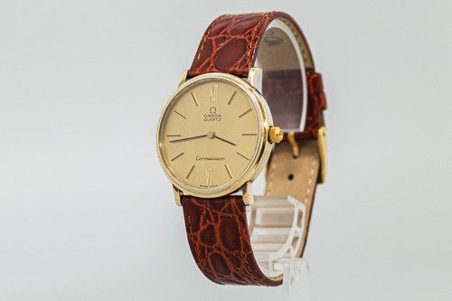Vintage 1977 OMEGA Constellation Cal.1330 Quartz Gold Dial Roman Mens 32mm Watch - Picture 13 of 16