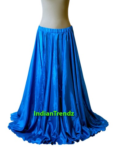 Women Satin Full Circle Skirt Belly Dance Jupe Tribal Oriental 10 Yard Flamenco - Picture 7 of 31