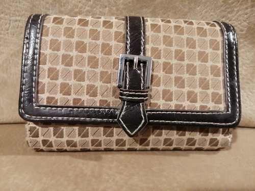 NINE & CO by Nine West Womens Fashion Buckle Zip Cute Folding Wallet Card  5.5"  - Afbeelding 1 van 8