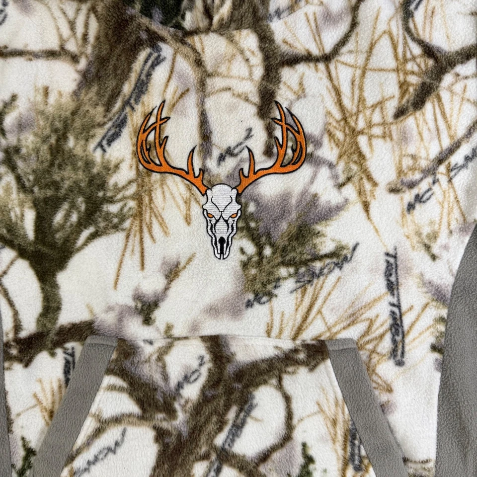 True Timber Camo Fleece Hoodie Skull Antlers Hunting Pullover Mens Medium - Image 2 of 4