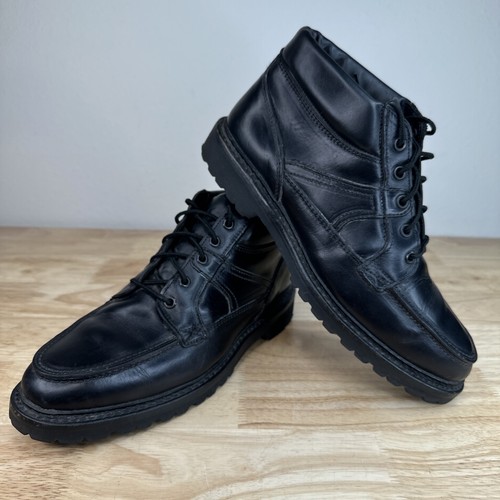 Allen Edmonds Hombres Cuero Negro Botines 9D Chukka Vibram Gumlite Zapatos - Imagen 19 de 19