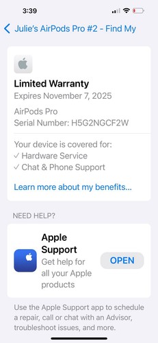 Apple AirPod Pro 2nd gen-Apple Care Thru 11/25 used just 2x EEEUC!! - Picture 7 of 12