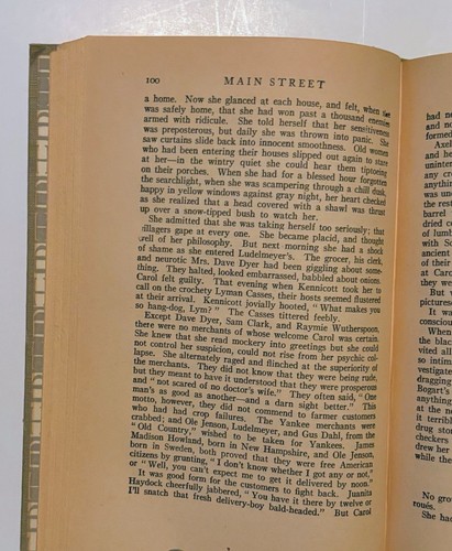 MAIN STREET Hardcover book by Sinclair Lewis 1920 - Picture 4 of 6