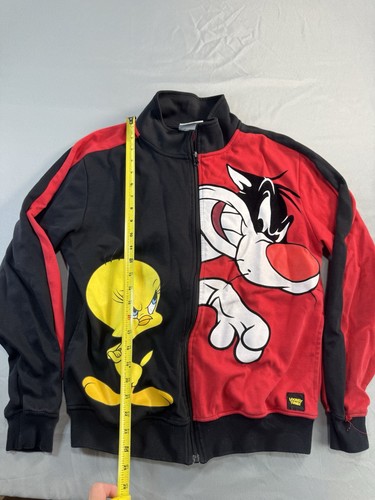 Rara giacca con cappuccio zip Looney Tunes Tweety & Sylvester vintage anni 90 taglia media - Foto 2 di 8