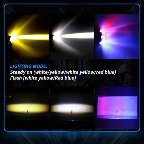 Motorcycle Auxiliary LED Fog Light Dual Color 27W White Yellow IP65 Waterproof - Picture 5 of 10