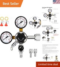 Professional Dual Stage CO2 Regulator - Clear View Gauges for Homebrewers