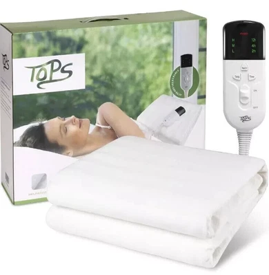 TOPS Electric Blanket Single Heated Underblanket 150 x 80cm White (CH-42)