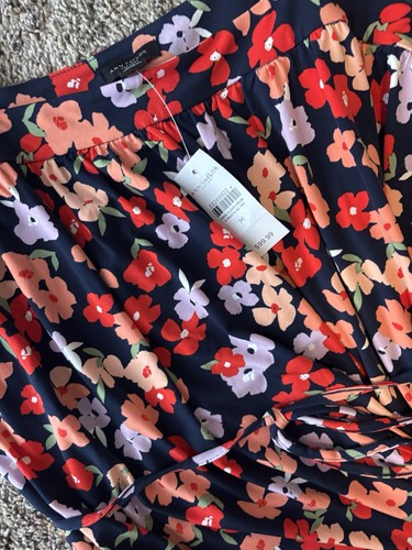 Nuevo con etiquetas Vestido Ann Taylor Floral Hasta la Rodilla Material Jersey Mediano Cinturón  - Imagen 3 de 8