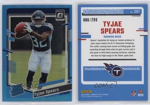 2023 Panini Donruss Optic Rated Aqua Prizm /299 Tyjae Spears #297 Rookie RC