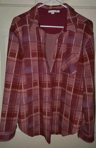 Threads 4 Thought Plaid Button Up Flannel Shirt Size L Pocket - Picture 1 of 4