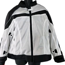 Bilt Motorcycle Jacket Womens 2XL Protective Riding Armour White Black Lined
