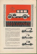Magazine Ad - 1923 - Haynes Automobile Co., Kokomo, IN - 4 Sport Models shown