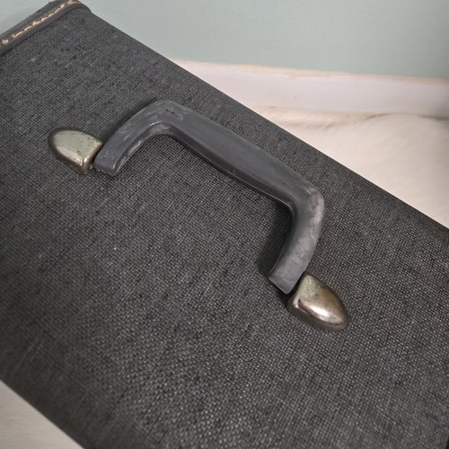 Vtg 1950s SAMSONITE w TRAY Tweed Train Case Luggage Make Up Original Mirror - Picture 8 of 12