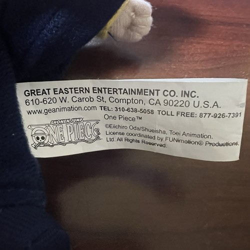 One Piece Sanji 7.5" Plush Toy by Great Eastern Entertainment Discontinued Rare - Picture 6 of 8