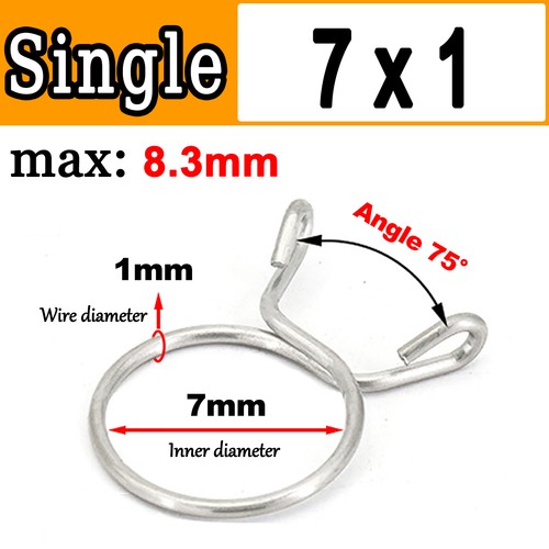 Single/Double Wire Spring Clips / Silicone Hose Pipe Air Fuel Band Tube Clamp - Picture 32 of 98