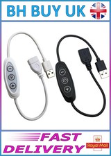 3 KEY USB DIMMER SWITCH 5V 2A 8 LEVEL DIMMING, INLINE TOUCH ON OFF BLACK WHITE