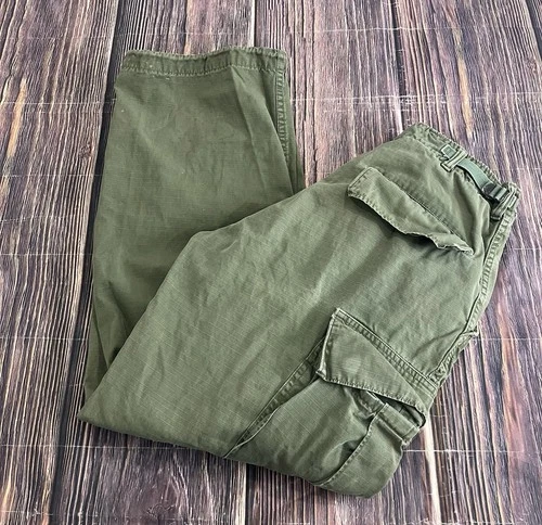 VTG Military Mens Pants Utility Trousers Sateen OG Class 1 W-30 L-29 Vietnam