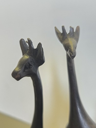 Wooden Hand Crafted In Zimbabwe Family Of 5 Giraffe Statues - Picture 6 of 11