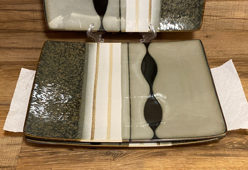 3er SET - SANGO PRELUDE SCHWARZ RECHTECKIG 12 X 9 SPEISETELLER # 4508 - Bild 2 von 5