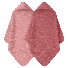 Baby Bath Towels, 100 Muslin Cotton Hooded Baby Towels Girl for Newborn, 2 Pa...