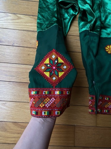 VINTAGE AFGHAN ARABIC ETHNIC TRADITIONAL HAND EMBROIDERY DANCE DRESS PANTS HIJAB - Picture 15 of 21