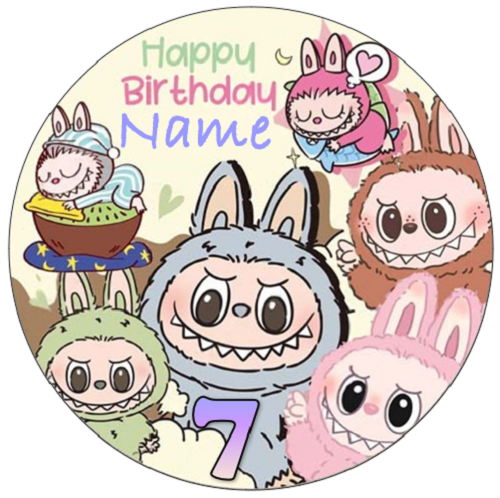 Labubu Dolls Personalised Edible Cake Topper Birthday Party (a) - Picture 1 of 1
