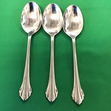 Oneida Community Clarette Stainless Flatware Lot of 3 Table Oval Spoons