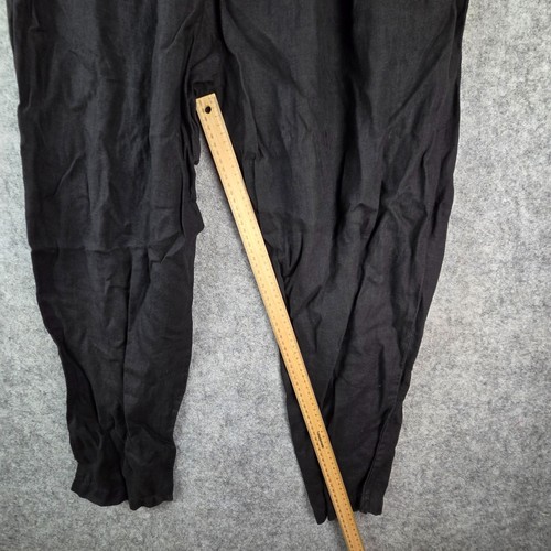 Assembly Label Pants Womens 14 Black 100% Linen Blend Stretch Waist 13570 - Bild 8 von 14