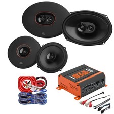 JBL Club 64SQ  964M Speakers  STX 1200W 4 Channel Car Audio Amplifier  Kit