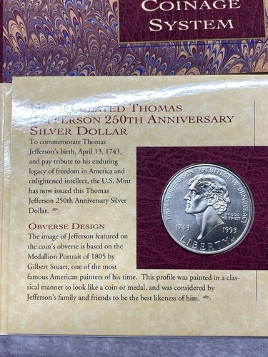 Set monete e valute Thomas Jefferson 1993 banconota da 2 dollari dollaro dollaro argento - Foto 2 di 9