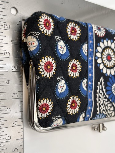 Vera Bradley Kiss Lock Wallet All Over Owl Floral Print Women's Coin Purse - Picture 10 of 10