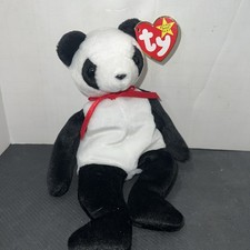 Ty Beanie Babies Fortune The Panda Bear Stuffed Plush Animal Toy VTG 12/6/97
