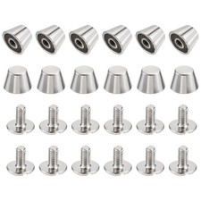 10x7mm Rivetto Borchie Vite Retro Piatto Cavo Piedi Borchia Punta Argentato 12pz